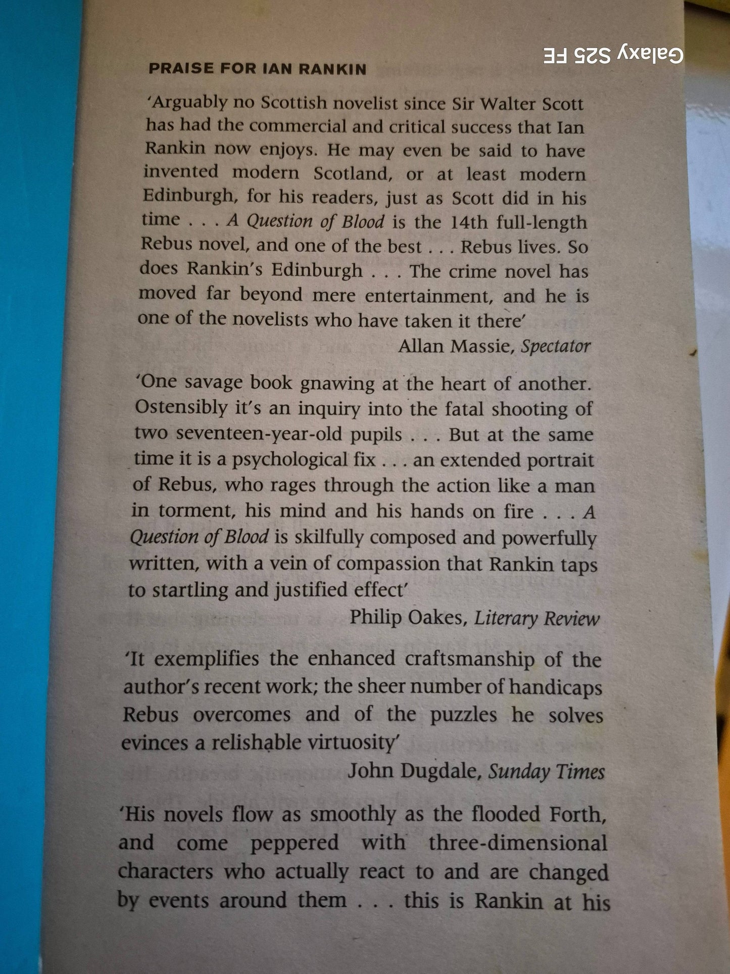 Ian Rankin  "A question of blood"