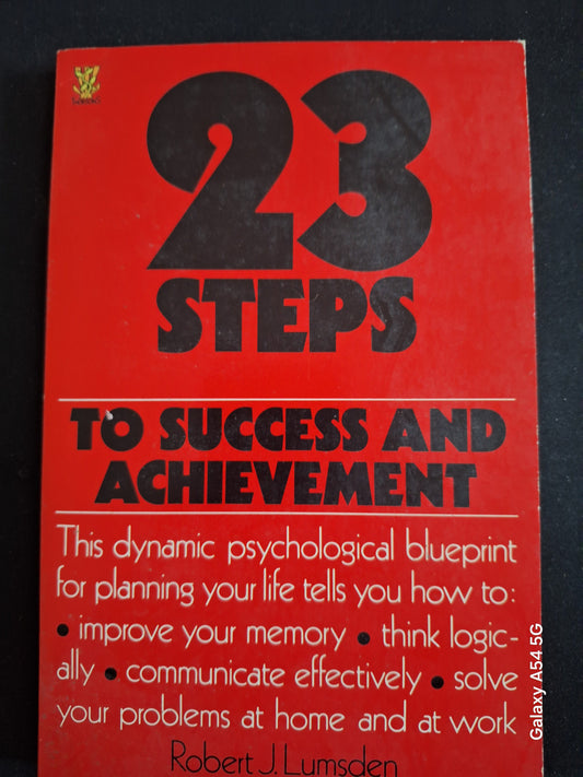 Red book cover titled 23 Steps to Success and Achievement by Robert J Lumsden from Slightly Read Books