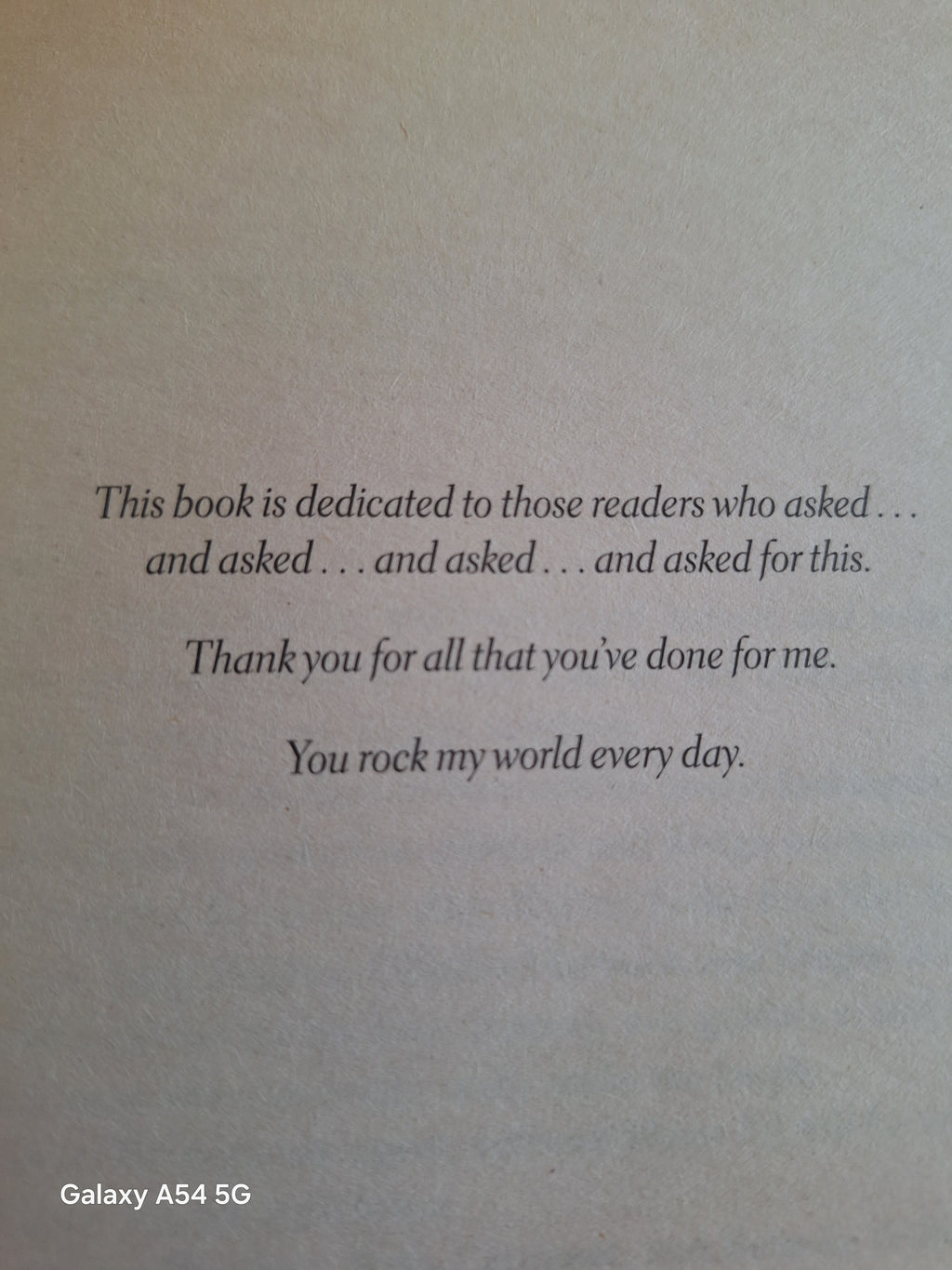 Inside page of Fifty Shades of Grey told by Christian used book with dedication message