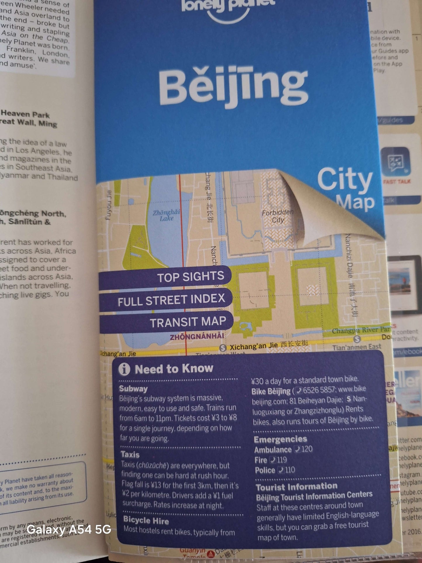 Lonely Planet Beijing Guidebook with Free UK Delivery - Detailed map with top sights and transit information.