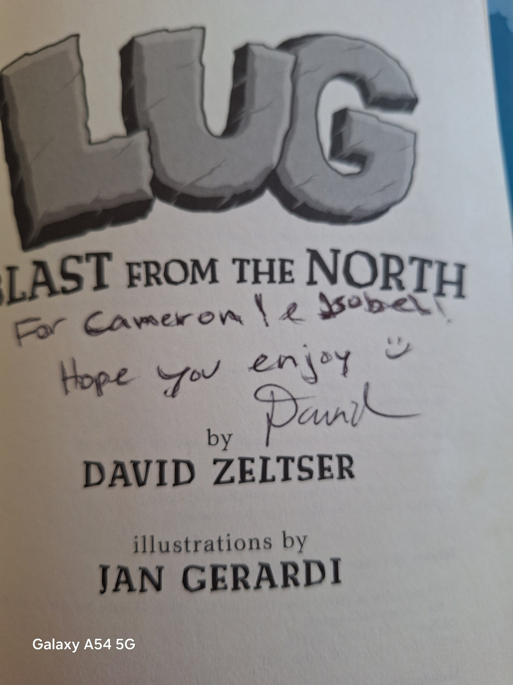 LUG Blast from the North used book cover featuring illustrations by Jan Gerardi and author David Zeltser's inscription