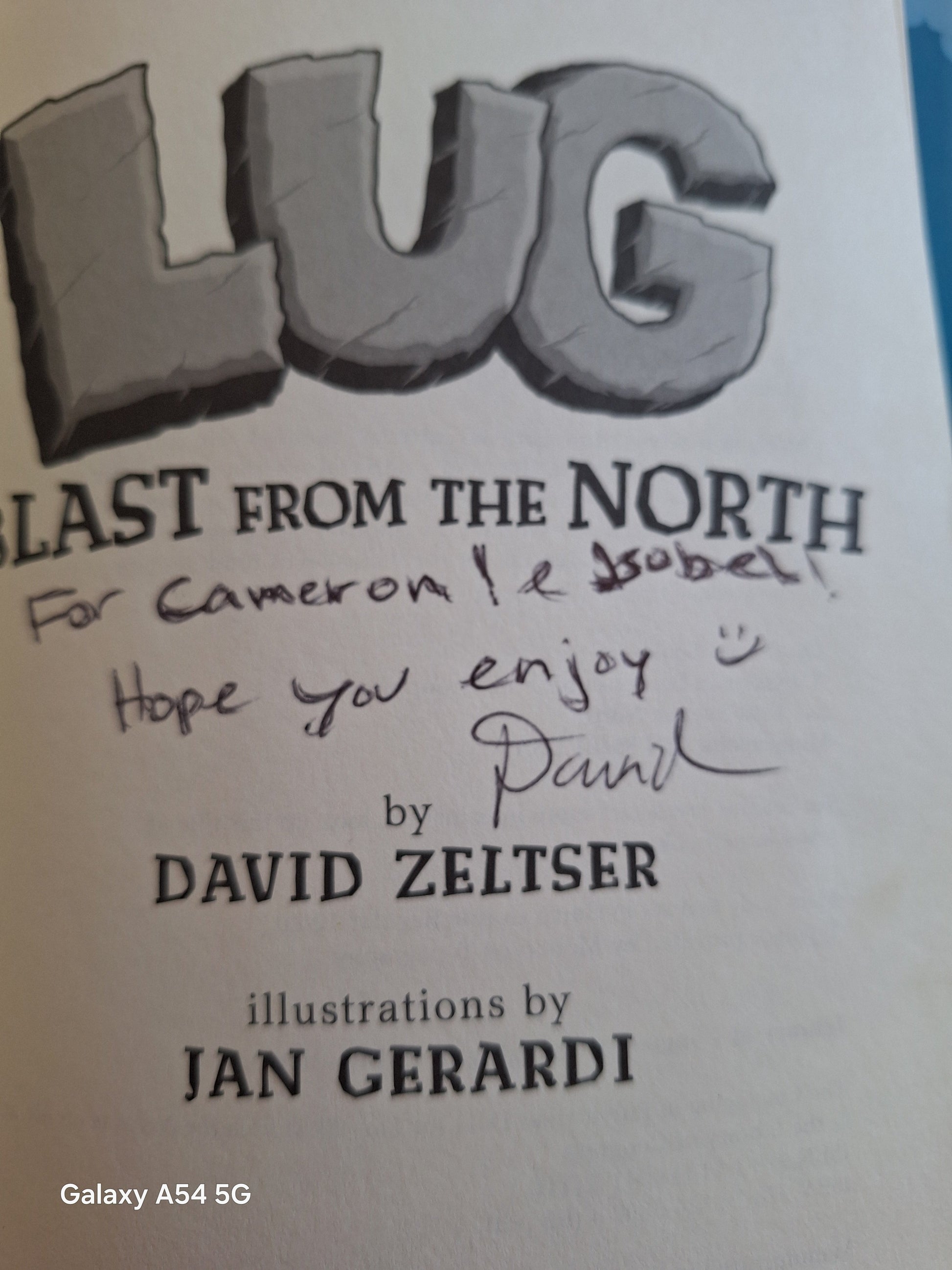 LUG Blast from the North used book cover featuring illustrations by Jan Gerardi and author David Zeltser's inscription