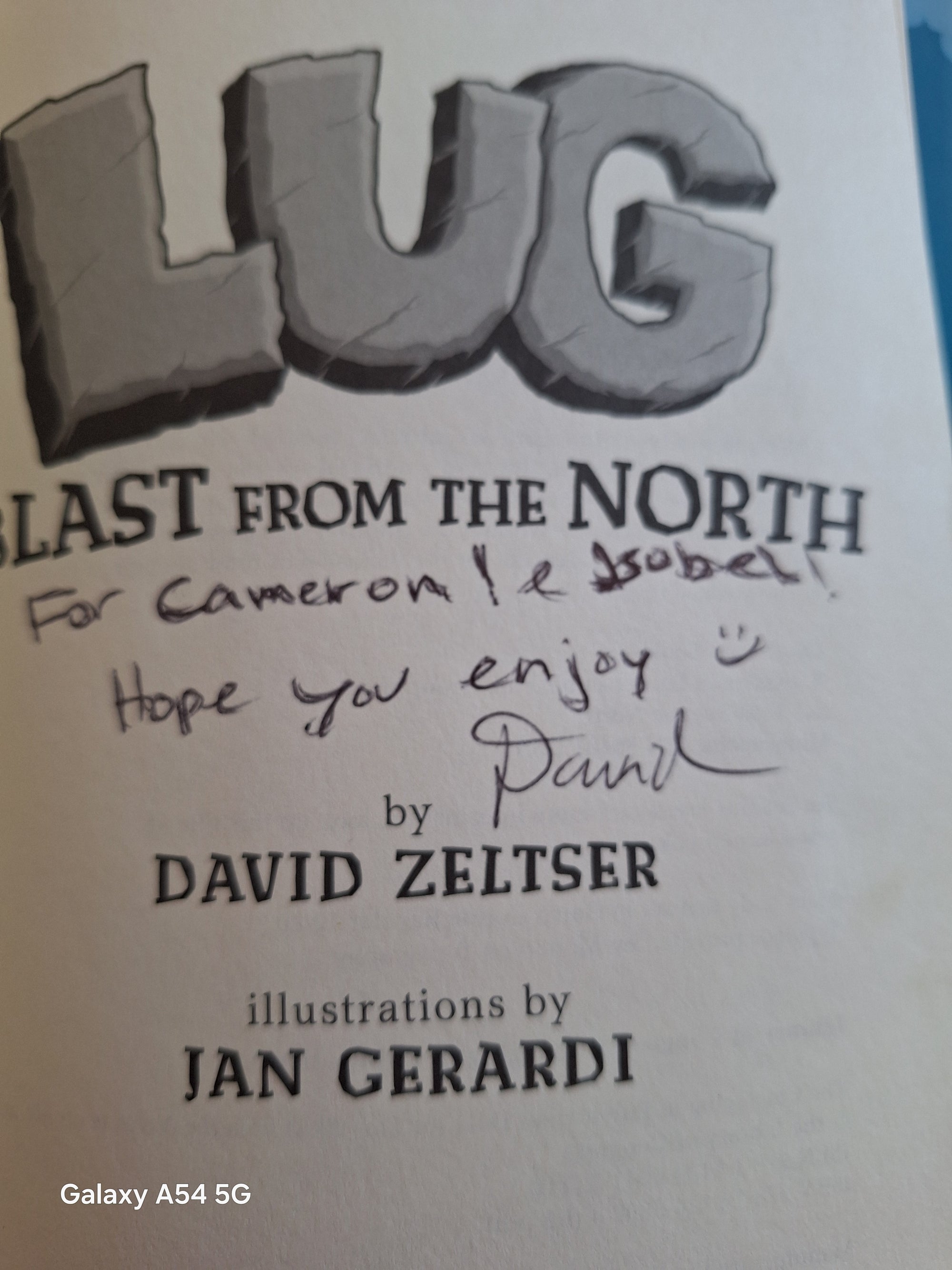 LUG Blast from the North used book cover featuring illustrations by Jan Gerardi and author David Zeltser's inscription