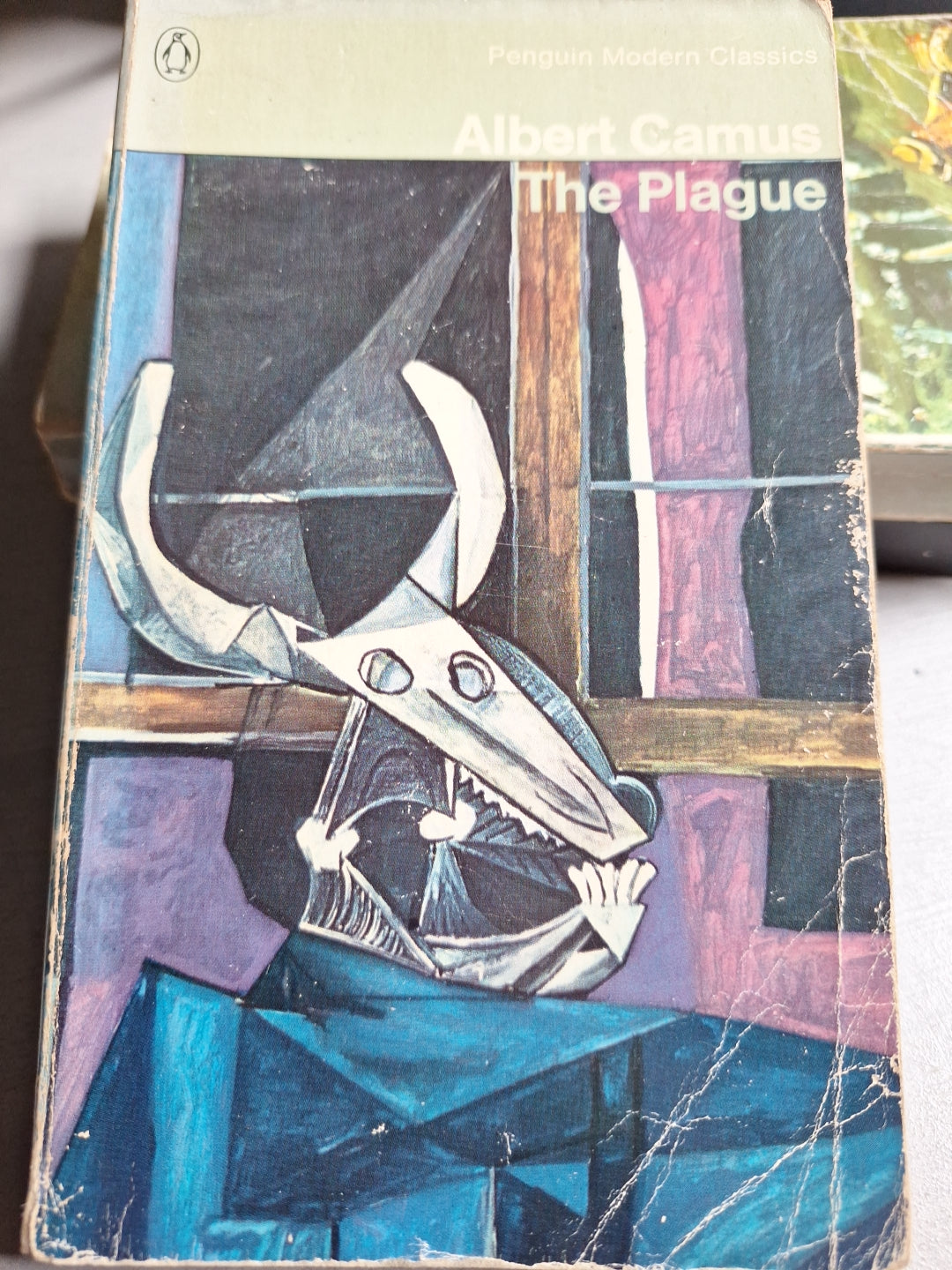 Second hand Penguin Modern Classics edition of Albert Camus The Plague with abstract cover art