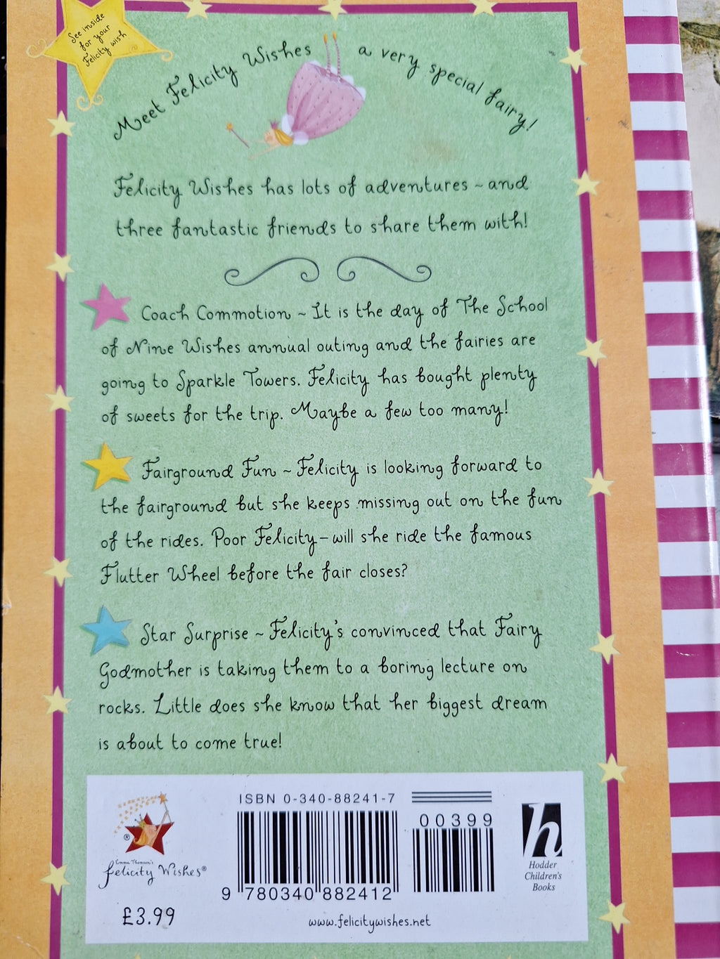 Back cover of a children's book featuring Star Surprise story text from Slightly Read Books