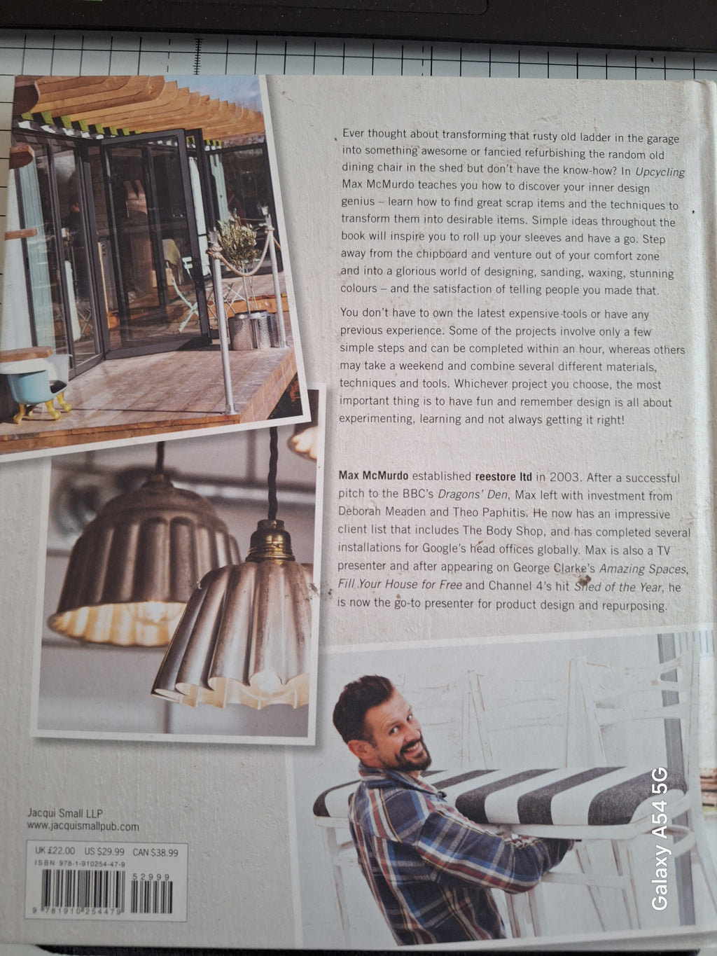 Upcycling ideas book by Slightly Read Books showcasing creative home projects and lighting designs