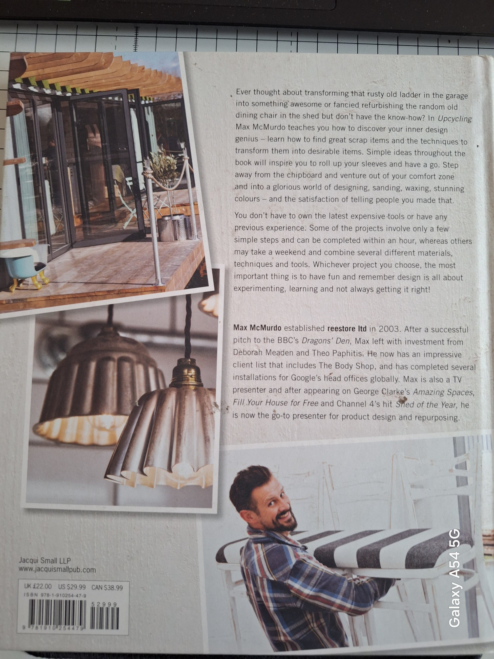 Upcycling ideas book by Slightly Read Books showcasing creative home projects and lighting designs